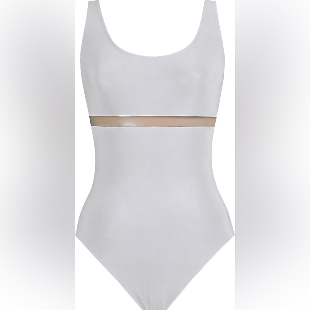 Karla Colletto Transparent Round Neck Slimming Underwire One Piece